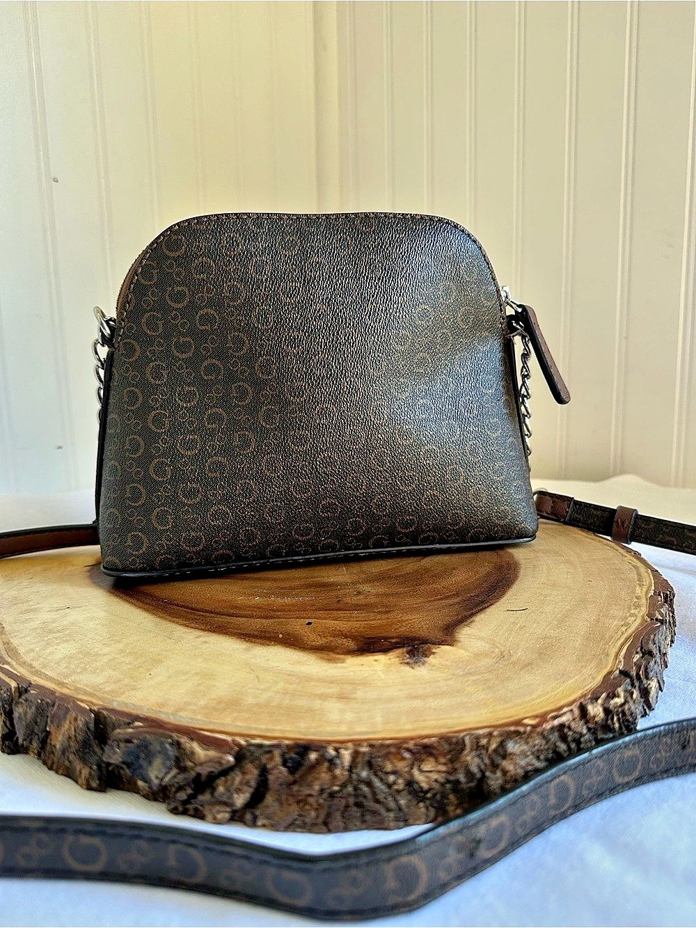 GUESS Brown Logo Crossbody Bag - Picture 2 of 4